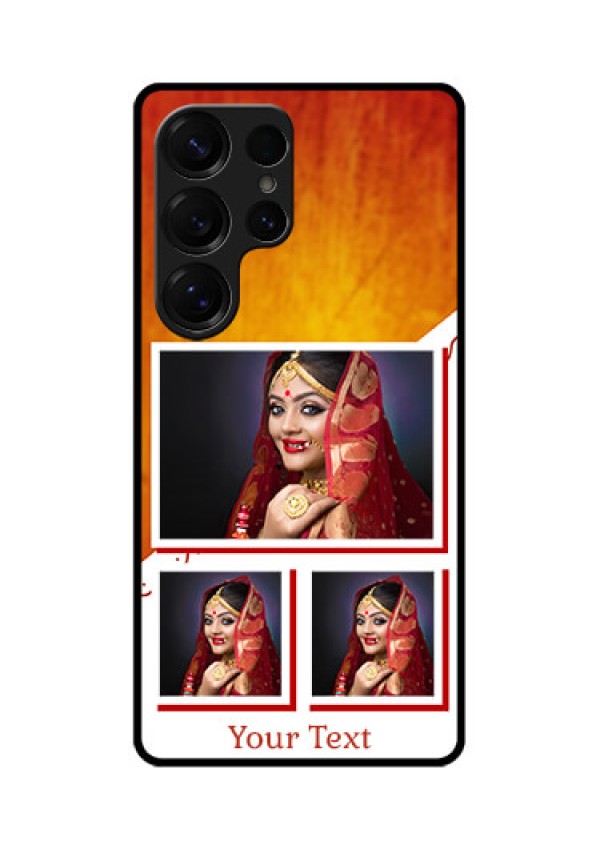 Galaxy S25 Ultra 5G Custom Glass Phone CaseWedding Memories Design