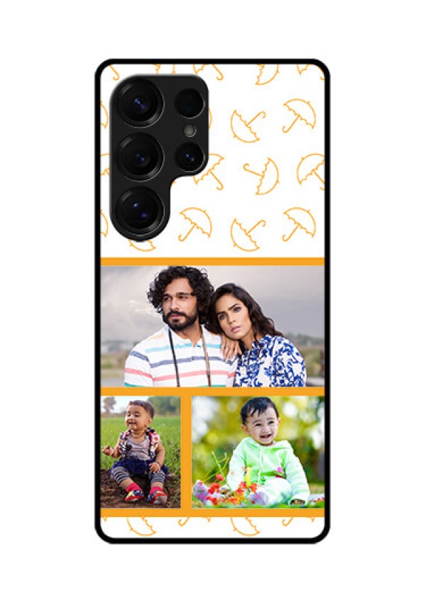 Galaxy S25 Ultra 5G Custom Glass Phone CaseYellow Pattern Design
