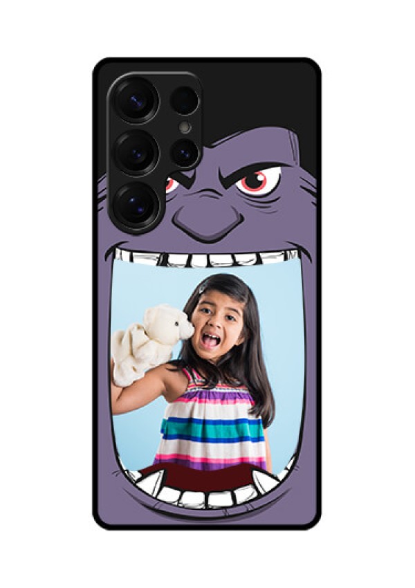 Galaxy S25 Ultra 5G Custom Glass Phone CaseAngry Monster Design