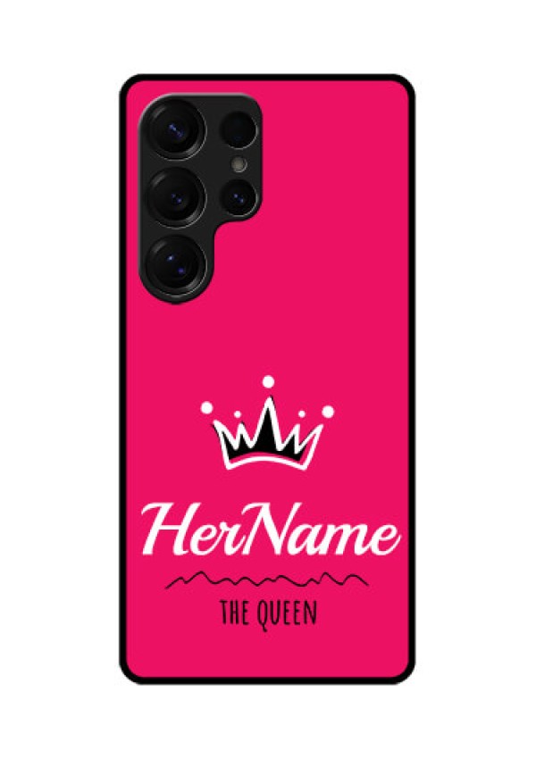 Galaxy S25 Ultra 5G Custom Glass Phone CaseQueen With Name Design