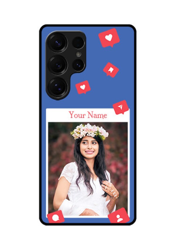 Galaxy S25 Ultra 5G Custom Glass Phone CaseLike Share And Comment Design