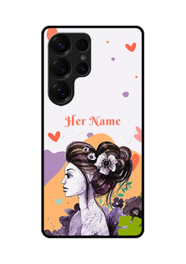 Galaxy S25 Ultra 5G Custom Glass Phone CaseWoman And Nature Design