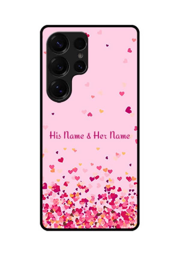 Galaxy S25 Ultra 5G Custom Glass Phone CaseFloating Hearts Design