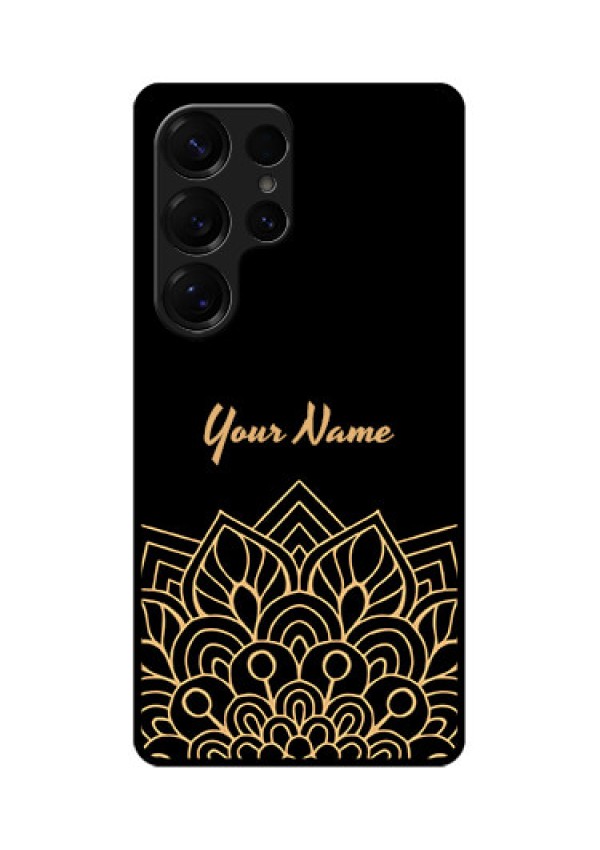 Galaxy S25 Ultra 5G Custom Glass Phone CaseGolden Mandala Design