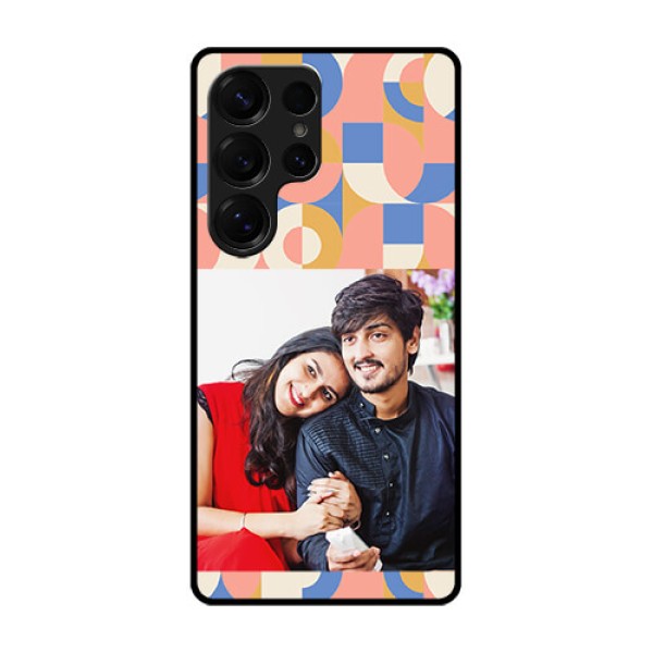 Galaxy S25 Ultra 5G Custom Glass Phone CaseSemi - Circle Maze Pattern Design