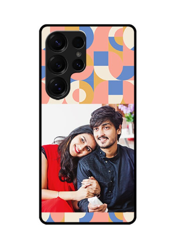 Galaxy S25 Ultra 5G Custom Glass Phone CaseSemi - Circle Maze Pattern Design