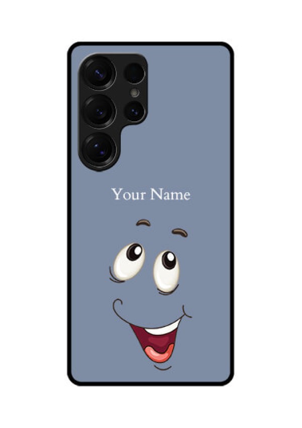 Galaxy S25 Ultra 5G Custom Glass Phone CaseLaughing Cartoon Face Design