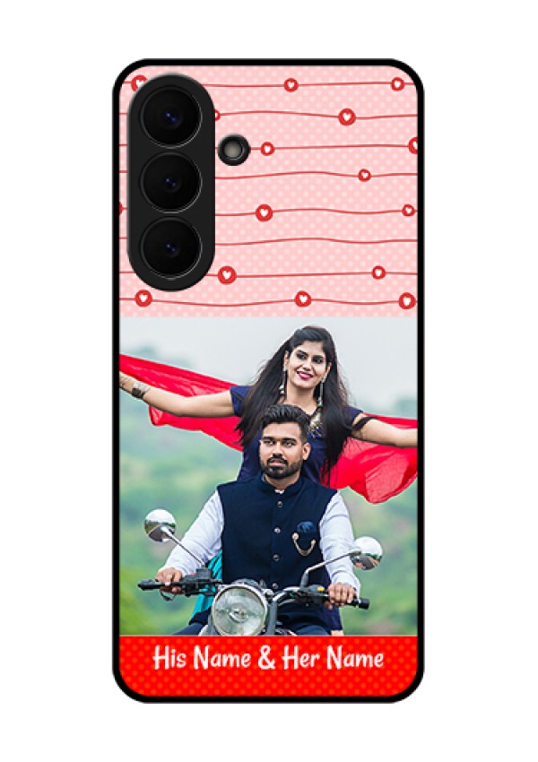 Samsung Galaxy S26 Plus 5G Custom Glass Phone Case - Red Pattern Case Design