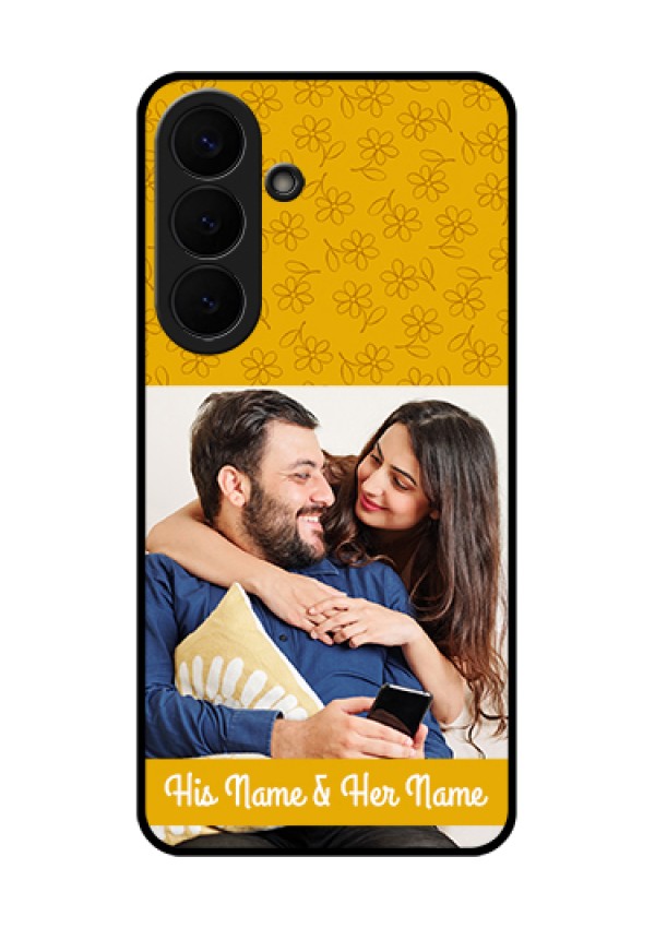 Samsung Galaxy S26 Plus 5G Custom Glass Phone Case - Yellow Floral Design