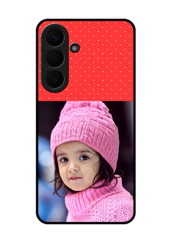 Samsung Galaxy S26 Plus 5G Custom Glass Phone Case - Red Pattern Design