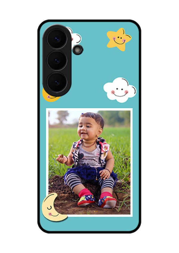 Samsung Galaxy S26 Plus 5G Custom Glass Phone Case - Smiley Kids Stars Design