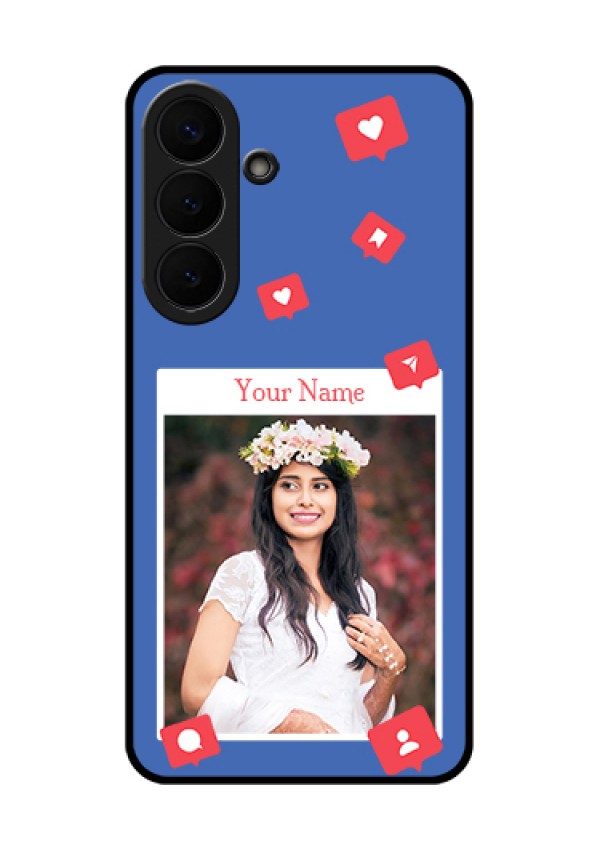 Samsung Galaxy S26 Plus 5G Custom Glass Phone Case - Like Share And Comment Design