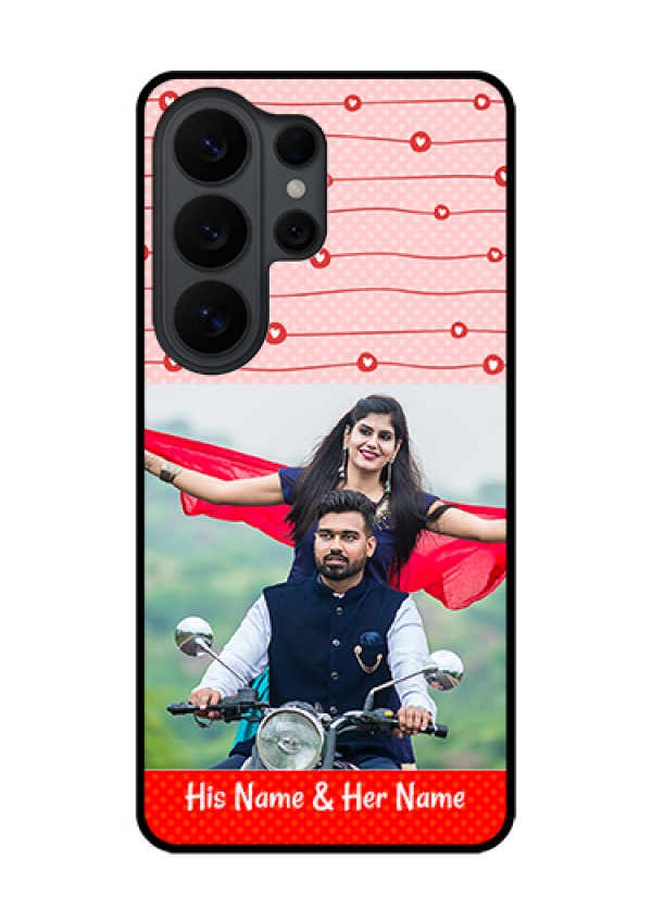 Samsung Galaxy S26 Ultra 5G Custom Glass Phone Case - Red Pattern Case Design