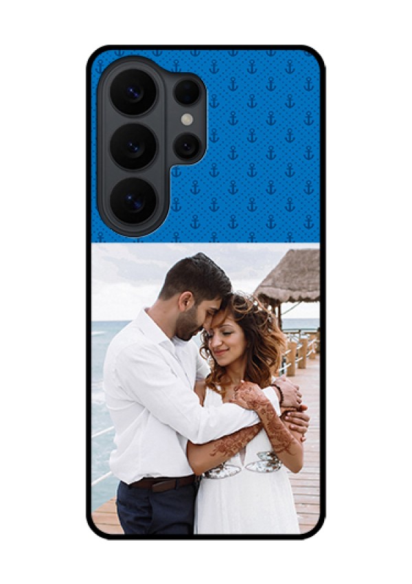 Samsung Galaxy S26 Ultra 5G Custom Glass Phone Case - Blue Anchors Design