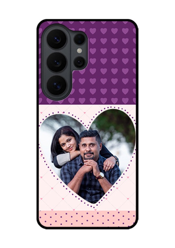 Samsung Galaxy S26 Ultra 5G Custom Glass Phone Case - Violet Love Dots Design