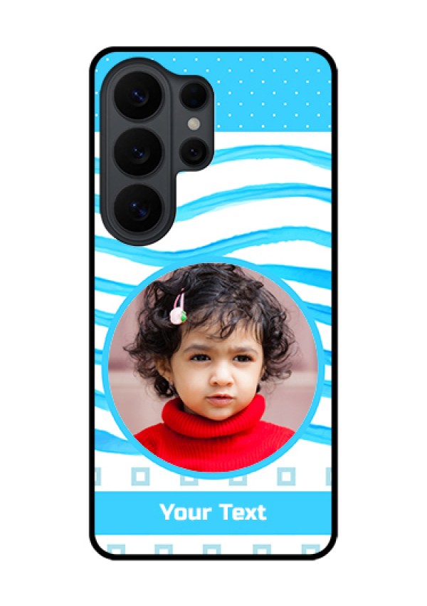 Samsung Galaxy S26 Ultra 5G Custom Glass Phone Case - Simple Blue Case Design