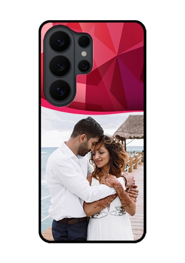 Samsung Galaxy S26 Ultra 5G Custom Glass Phone Case - Red Abstract Design