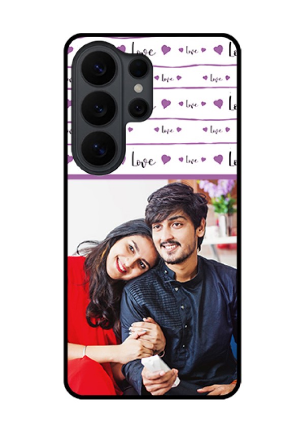 Samsung Galaxy S26 Ultra 5G Custom Glass Phone Case - Couples Heart Design