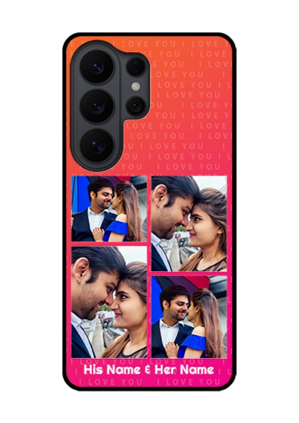 Samsung Galaxy S26 Ultra 5G Custom Glass Phone Case - I Love You Pink Design