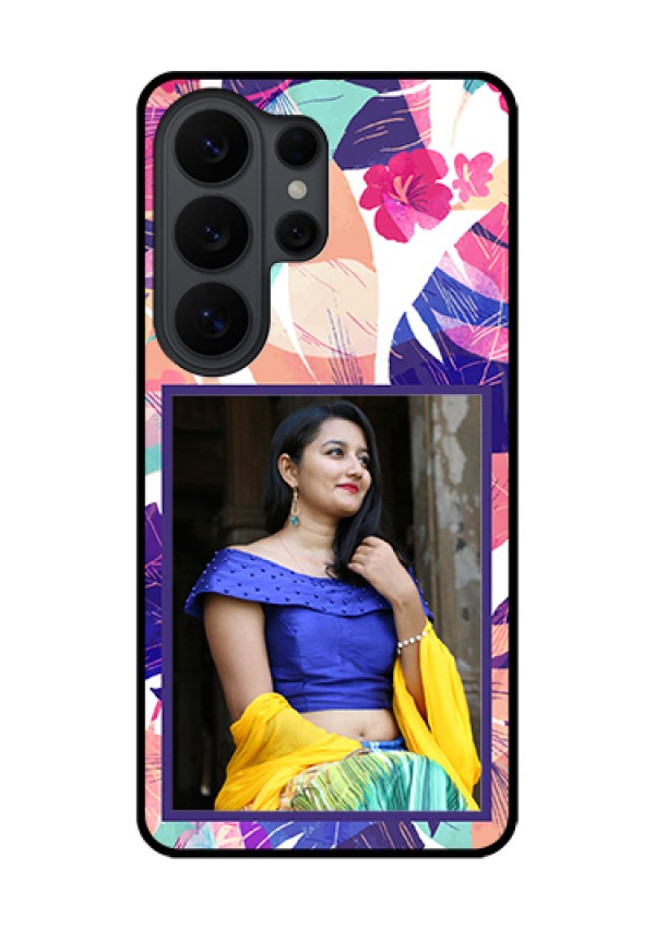 Samsung Galaxy S26 Ultra 5G Custom Glass Phone Case - Abstract Floral Design