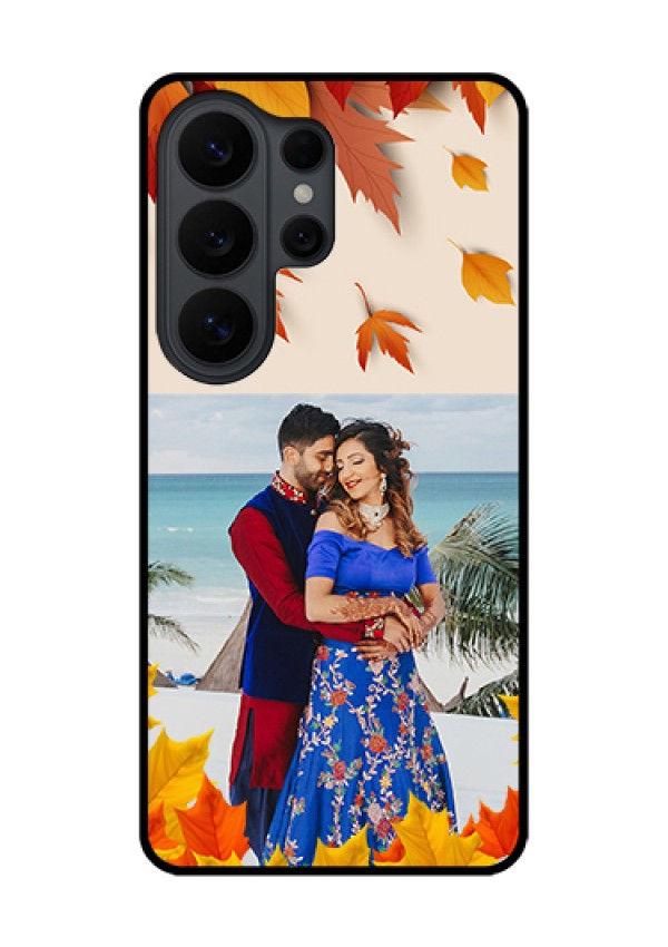 Samsung Galaxy S26 Ultra 5G Custom Glass Phone Case - Autumn Maple Leaves Design