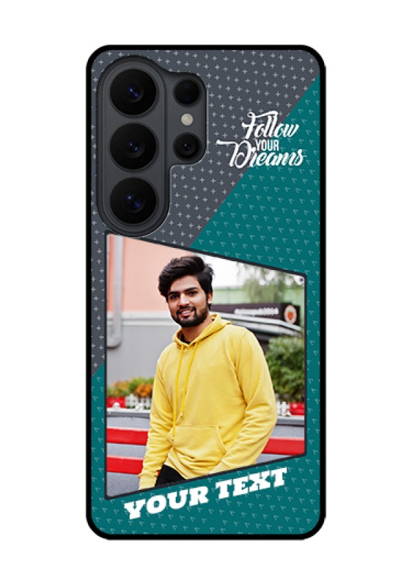 Samsung Galaxy S26 Ultra 5G Custom Glass Phone Case - Background Pattern Design With Quote