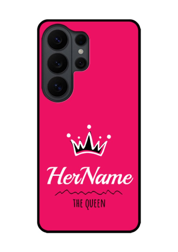 Samsung Galaxy S26 Ultra 5G Custom Glass Phone Case - Queen With Name Design