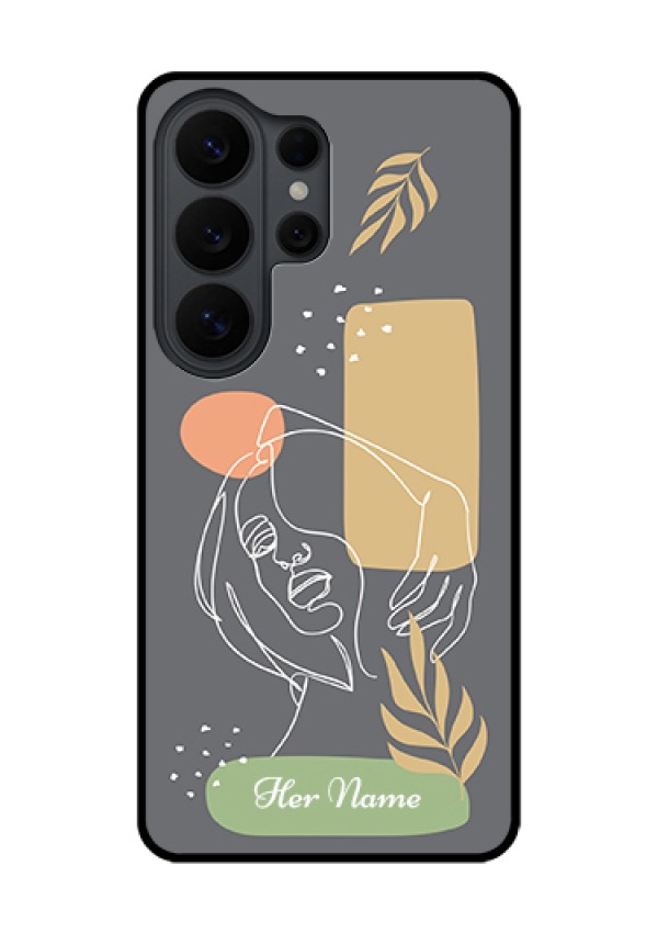 Samsung Galaxy S26 Ultra 5G Custom Glass Phone Case - Gazing Woman Line Art Design