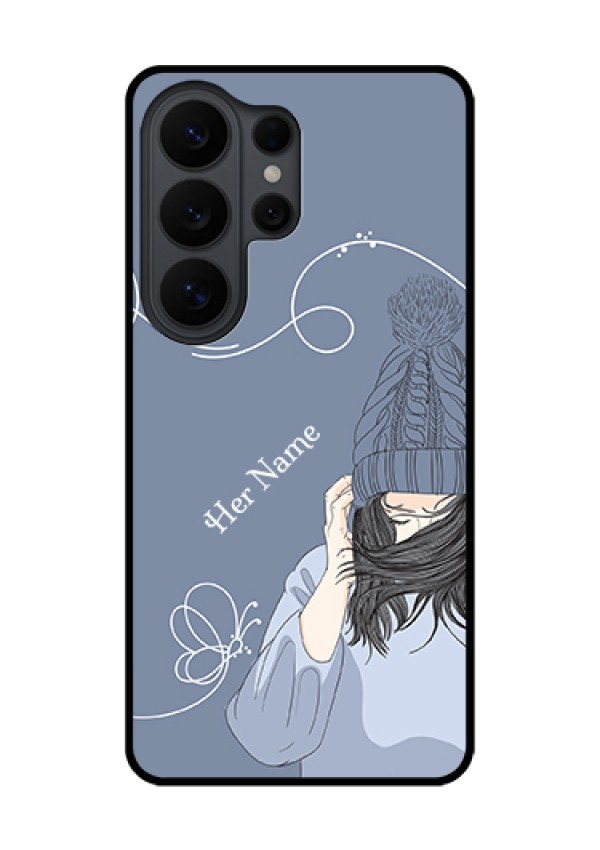 Samsung Galaxy S26 Ultra 5G Custom Glass Phone Case - Girl In Winter Outfit Design