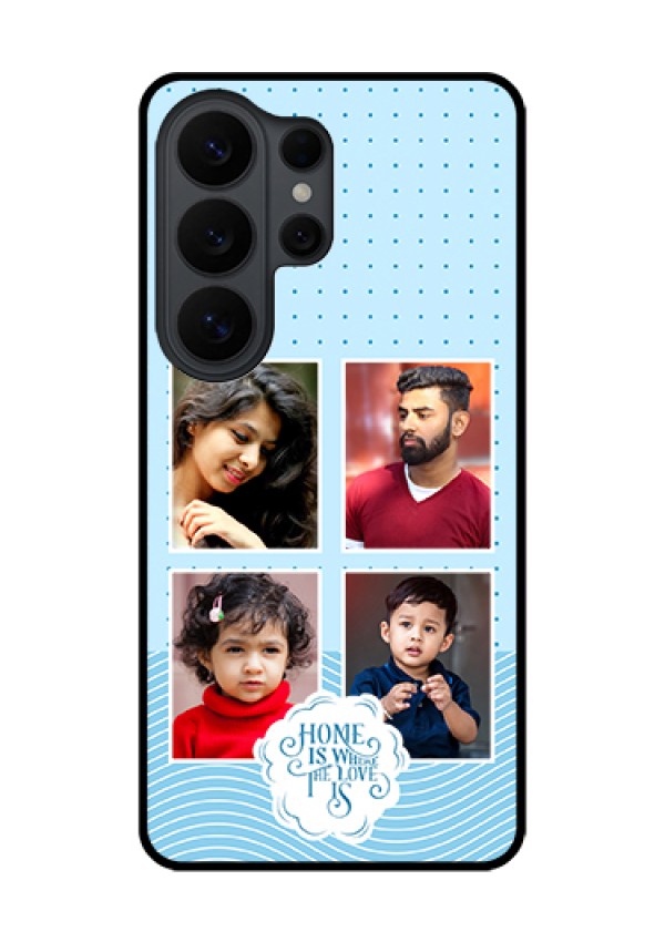 Samsung Galaxy S26 Ultra 5G Custom Glass Phone Case - Cute Love Quote With 4 Pic Upload Design