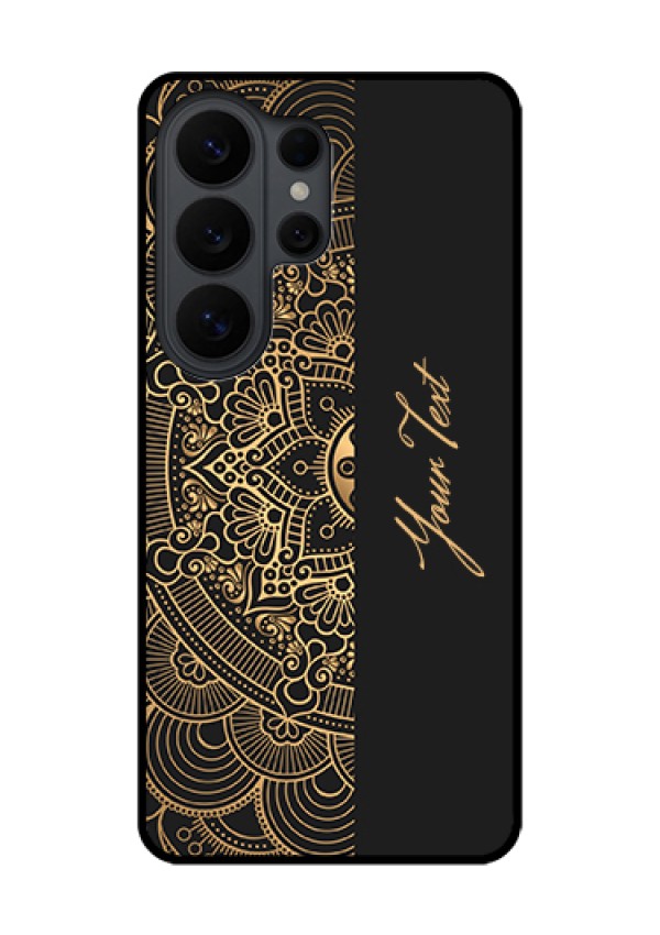 Samsung Galaxy S26 Ultra 5G Custom Glass Phone Case - Mandala Art With Custom Text Design