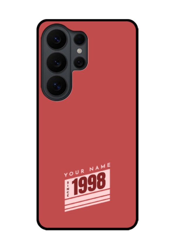 Samsung Galaxy S26 Ultra 5G Custom Glass Phone Case - Red Custom Year Of Birth Design