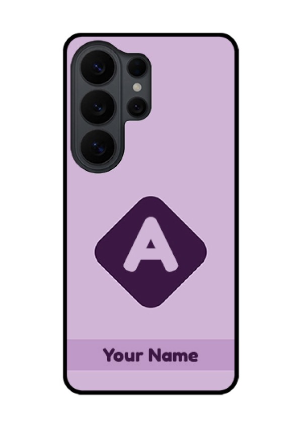 Samsung Galaxy S26 Ultra 5G Custom Glass Phone Case - Custom Letter In Curved Badge Design