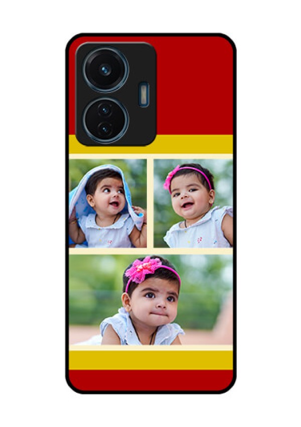 Vivo T1 44w 4G Custom Glass Mobile Case - Multiple Pic Upload Design