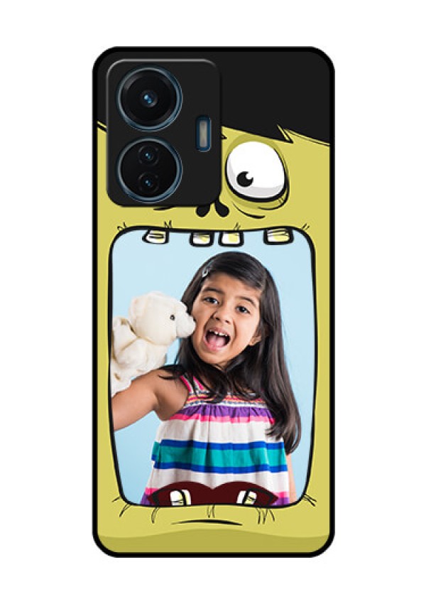 Vivo T1 44w 4G Personalized Glass Phone Case - Cartoon monster back case Design