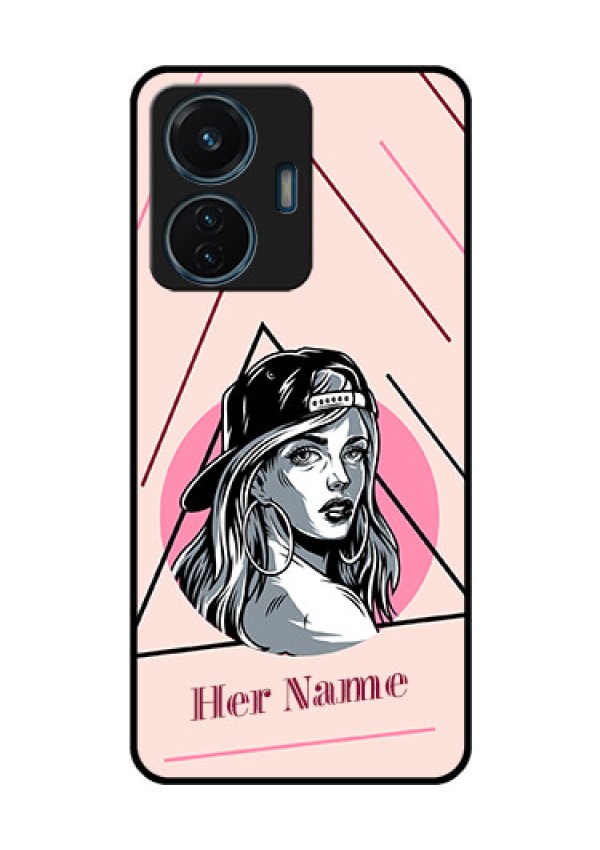 Vivo T1 44W 4G Personalized Glass Phone Case - Rockstar Girl Design