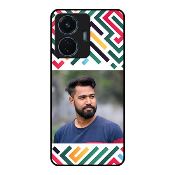 Vivo T1 44W 4G Personalized Glass Phone Case - Colorful Maze Pattern Design Vivo T1 44W 4G Personalized Glass Phone Case - Colorful Maze Pattern Design