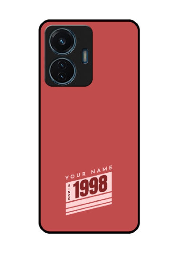 Vivo T1 44W 4G Custom Glass Phone Case - Red custom year of birth Design