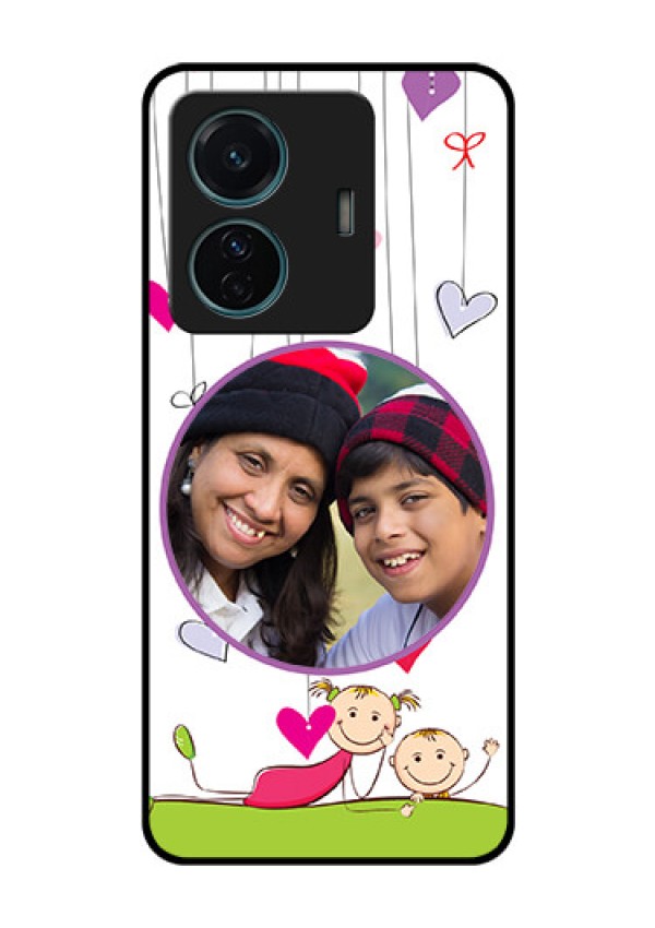 Vivo T1 Pro 5G Photo Printing on Glass Case - Cute Kids Phone Case Design