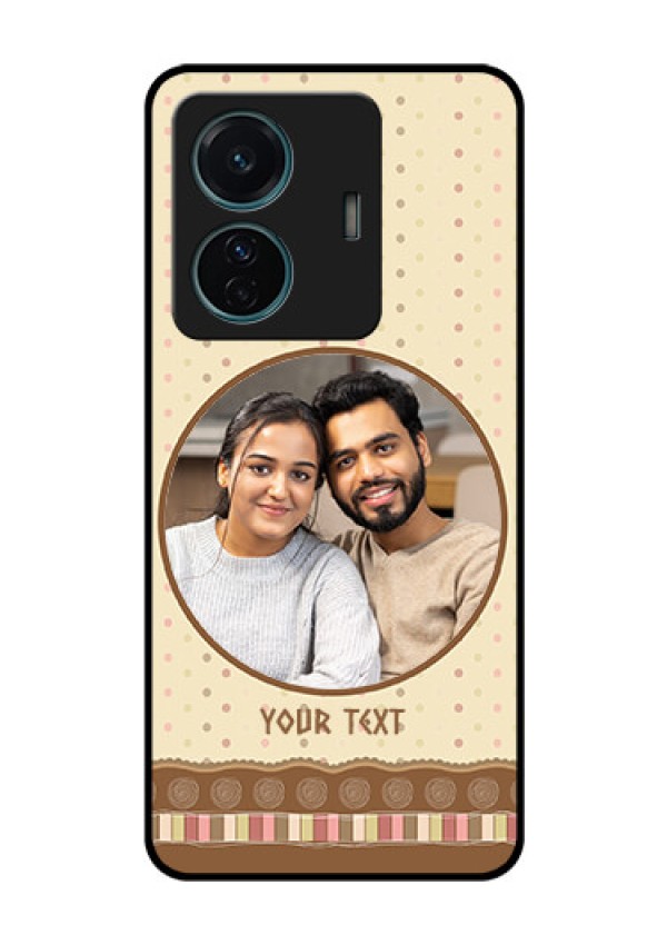 Vivo T1 Pro 5G Custom Glass Mobile Case - Brown Dotted Mobile Case Design