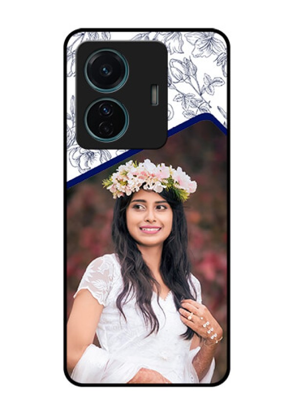 Vivo T1 Pro 5G Personalized Glass Phone Case - Premium Floral Design