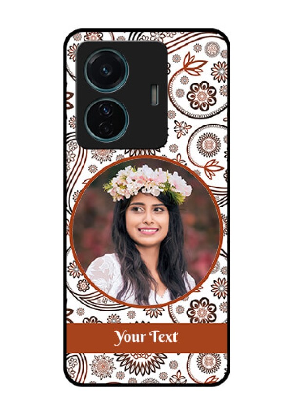 Vivo T1 Pro 5G Custom Glass Mobile Case - Abstract Flower Design