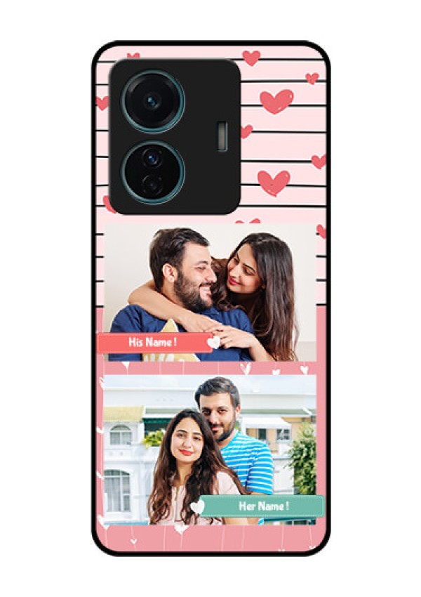 Vivo T1 Pro 5G Custom Glass Mobile Case - Photo with Heart Design