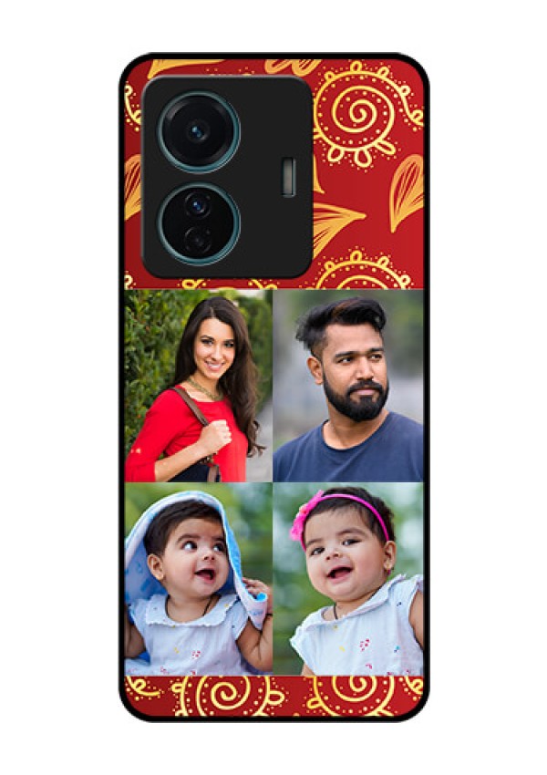 Vivo T1 Pro 5G Photo Printing on Glass Case - 4 Image Traditional Design