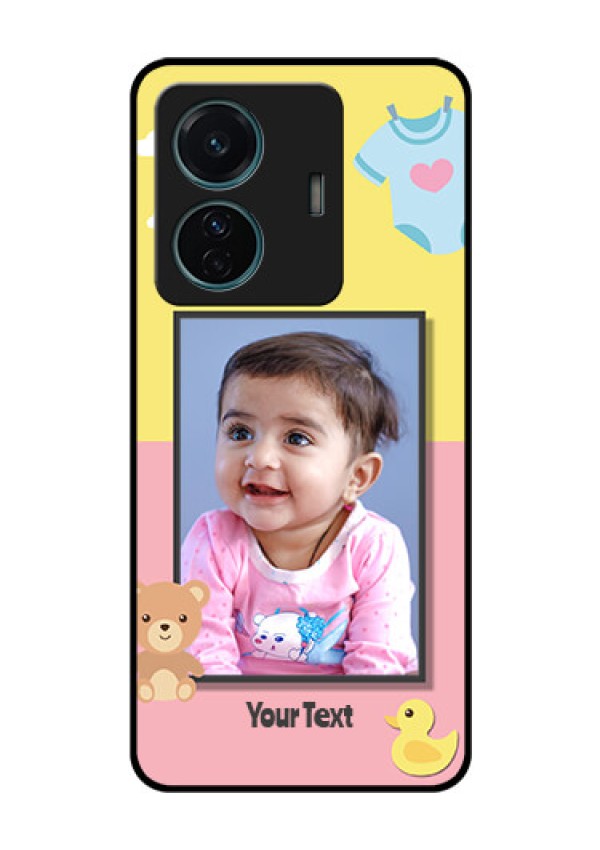 Vivo T1 Pro 5G Photo Printing on Glass Case - Kids 2 Color Design