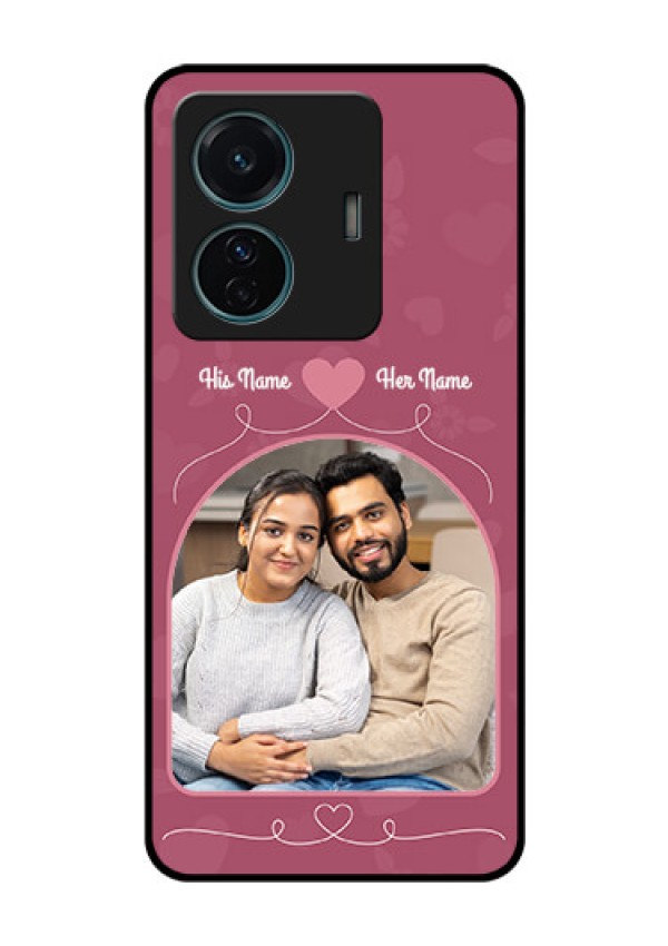 Vivo T1 Pro 5G Photo Printing on Glass Case - Love Floral Design