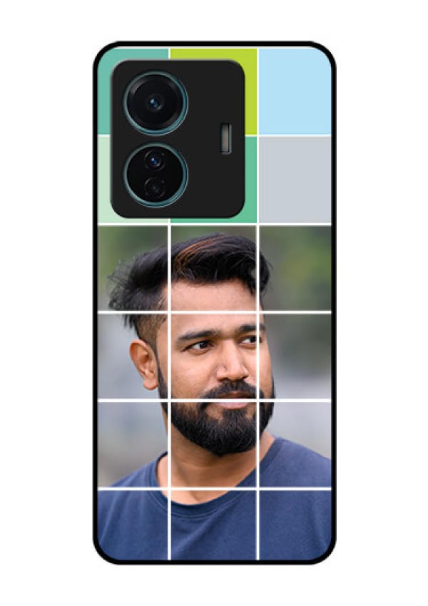Vivo T1 Pro 5G Photo Printing on Glass Case - with white box pattern