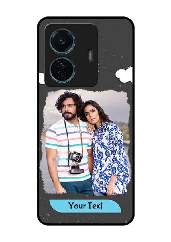 Vivo T1 Pro 5G Custom Glass Phone Case - Splashes with love doodles Design