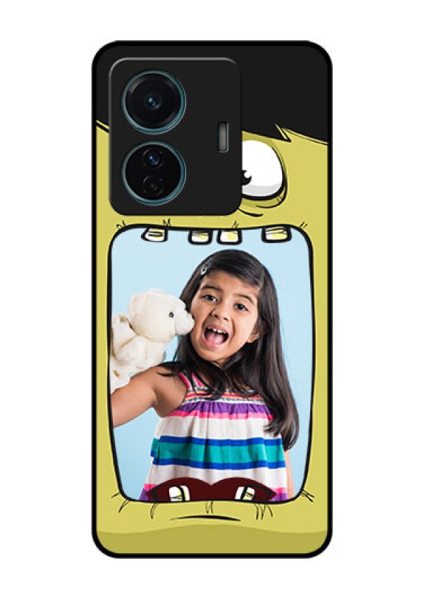 Vivo T1 Pro 5G Personalized Glass Phone Case - Cartoon monster back case Design