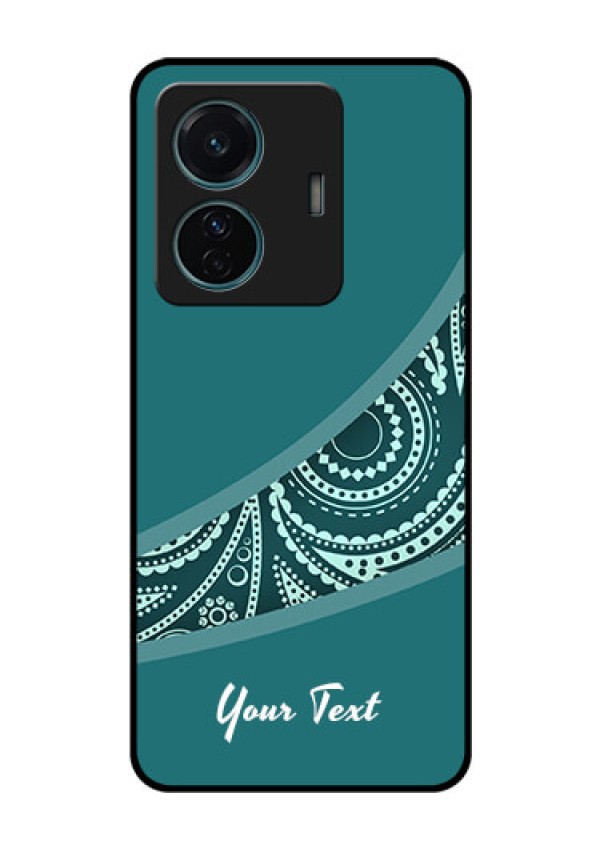 Vivo T1 Pro 5G Photo Printing on Glass Case - semi visible floral Design